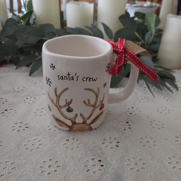 Rae Dunn Other - Rae Dunn Santa's Crew Mug with Red Bow